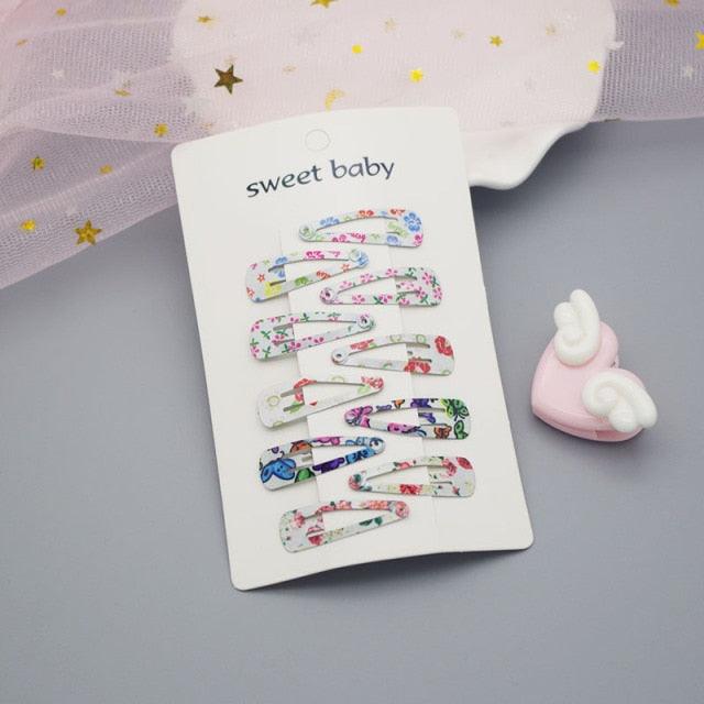 10PCS New Cute Cartoon Heart Type Metal Candy Color Baby BB Clips Girls Hairpins Hair Clip Kids Headwear Children Accessories