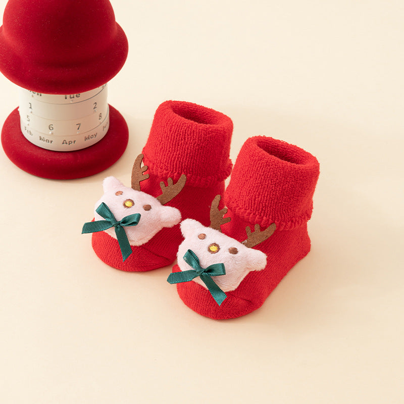 Baby Socks Christmas Newborn For Baby Boys/Girls Christmas Floor Socks Anti-Slip Baby Step Socks For Baby Kids