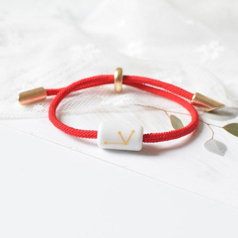 12 Zodiac Bracelet Charm Jewelry Adjustable Braided Rope Couple Bracelets Handmade Navy String Bracelet With Metal Knot Men Women Braided Bracelets Gifts
