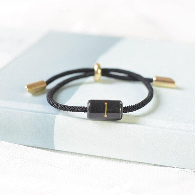 12 Zodiac Bracelet Charm Jewelry Adjustable Braided Rope Couple Bracelets Handmade Navy String Bracelet With Metal Knot Men Women Braided Bracelets Gifts