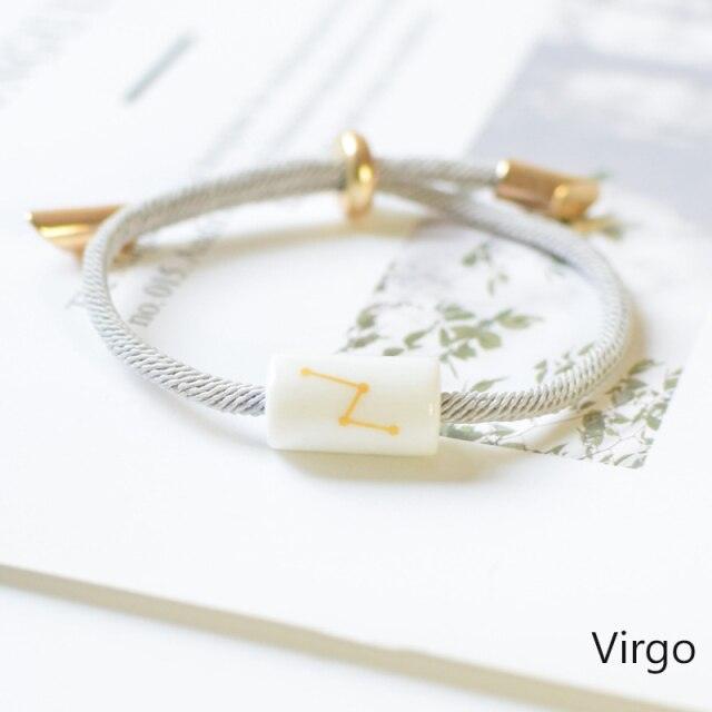 12 Zodiac Bracelet Charm Jewelry Adjustable Braided Rope Couple Bracelets Handmade Navy String Bracelet With Metal Knot Men Women Braided Bracelets Gifts