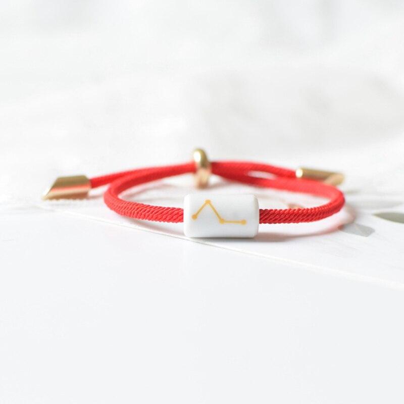 12 Zodiac Bracelet Charm Jewelry Adjustable Braided Rope Couple Bracelets Handmade Navy String Bracelet With Metal Knot Men Women Braided Bracelets Gifts