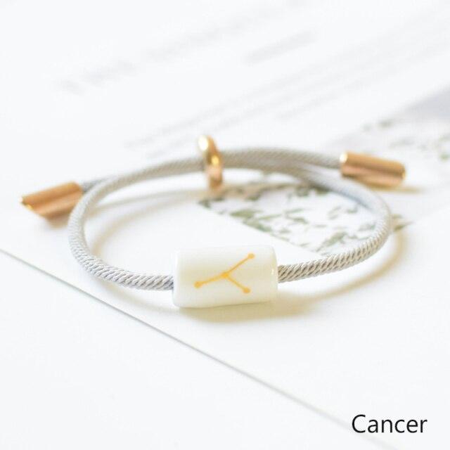 12 Zodiac Bracelet Charm Jewelry Adjustable Braided Rope Couple Bracelets Handmade Navy String Bracelet With Metal Knot Men Women Braided Bracelets Gifts