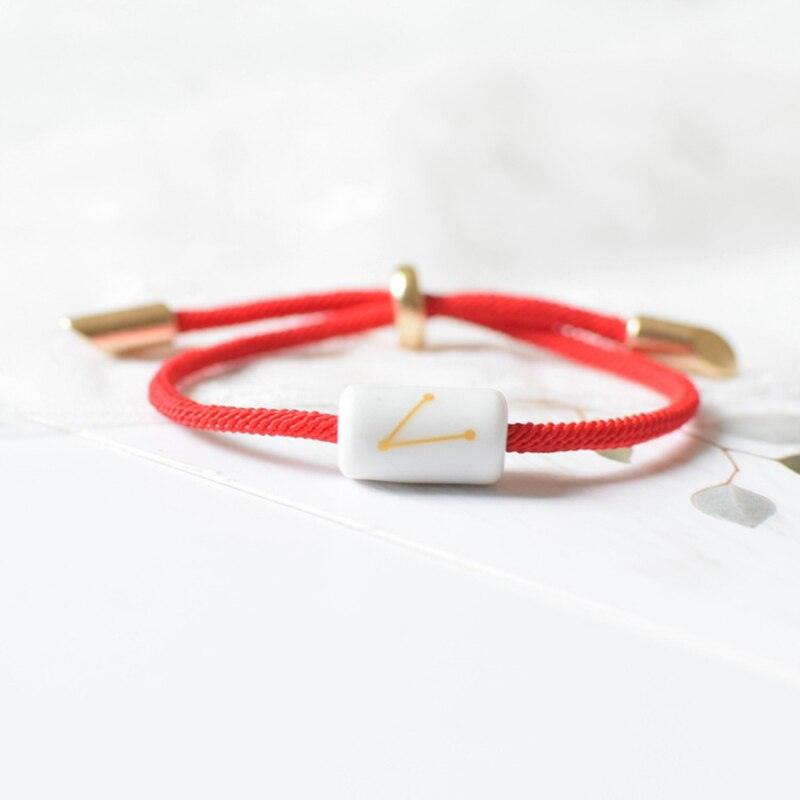 12 Zodiac Bracelet Charm Jewelry Adjustable Braided Rope Couple Bracelets Handmade Navy String Bracelet With Metal Knot Men Women Braided Bracelets Gifts