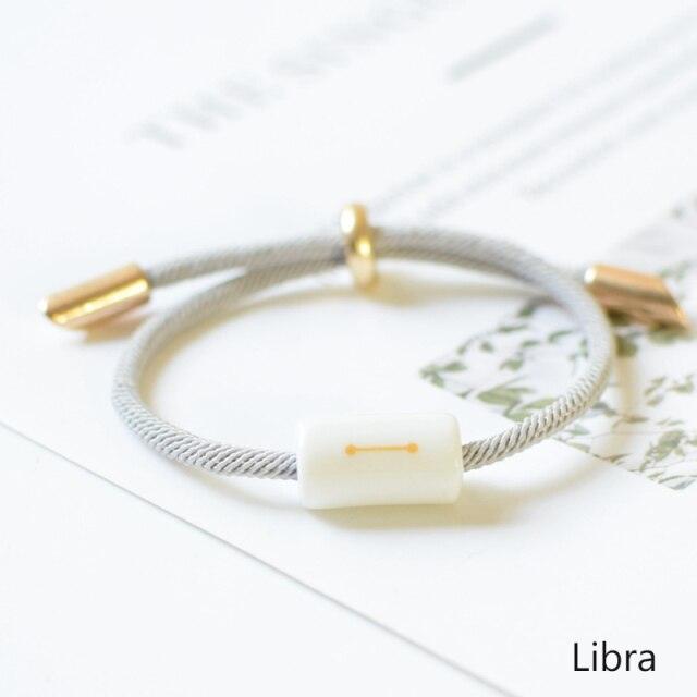 12 Zodiac Bracelet Charm Jewelry Adjustable Braided Rope Couple Bracelets Handmade Navy String Bracelet With Metal Knot Men Women Braided Bracelets Gifts