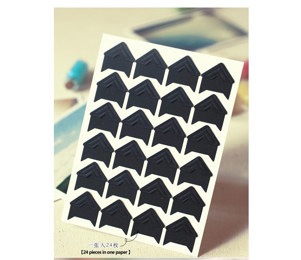 120 pcs/lot (5 sheets) DIY Vintage Corner kraft Paper Stickers for Photo Albums Frame Decoration Scrapbooking Gifts for Valentine Anniversary Gifts