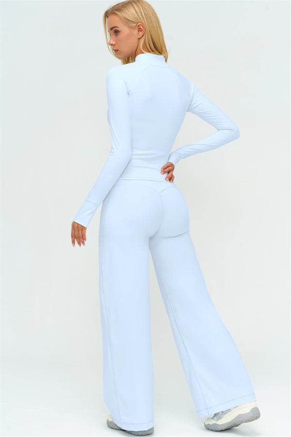The Twirl Zip Jacket Sports Bra New Straight Leg Pants 3-Piece Set