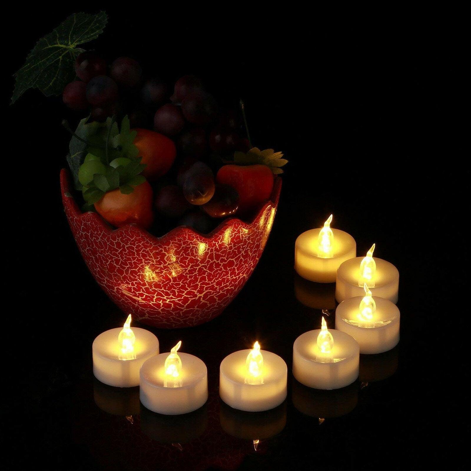 12Pcs Battery Operated LED Tea Lights Candles Flameless Wedding Decor  Realistic and Bright Flickering Holiday Gift Flameless LED Electric Candles for Seasonal & Festival Party Home Decoration