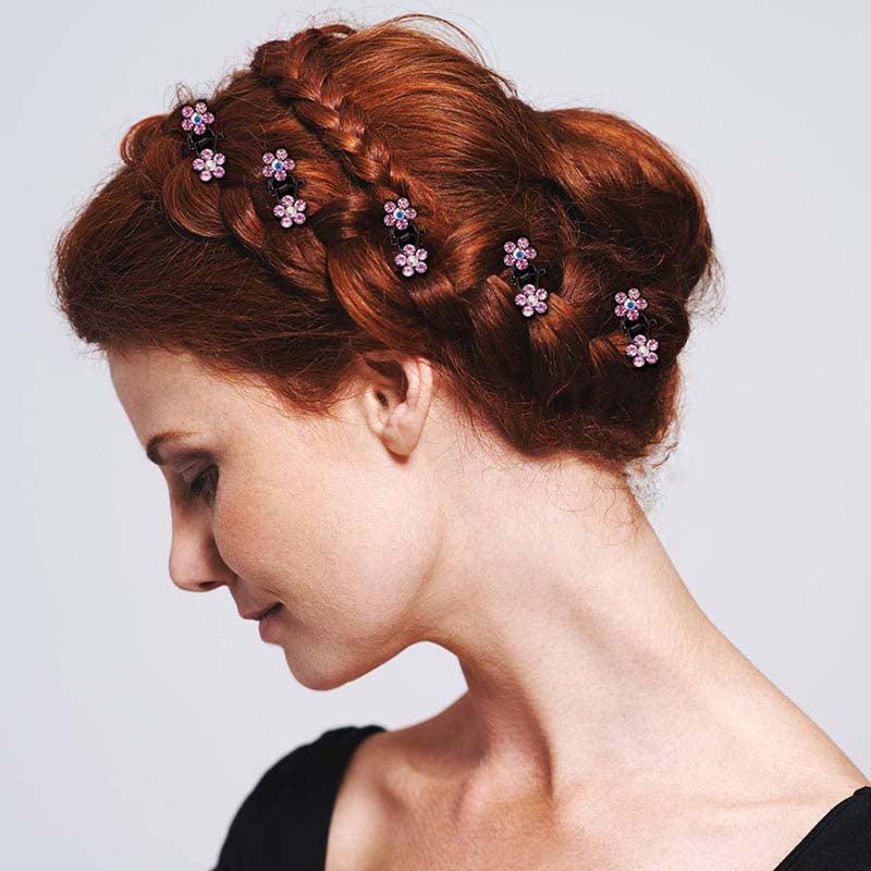 12pcs/set Mini Rhinestone No-Slip Grips Hair Clips for Women Girls Glitter Teeth Metal Clamps Flower Gorgeous Hair Accessories For Brides And Bridesmaids