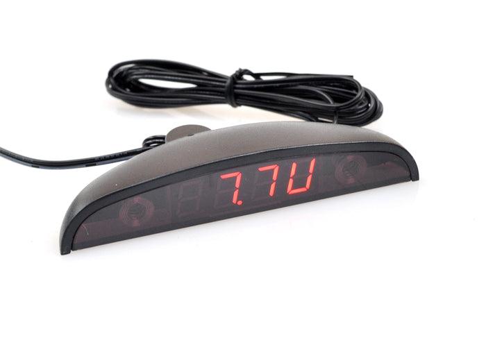 12V Car Interior 3 In 1 Car Clock Voltmeter Thermometer and Voltage Meter Monitor Touch Switch Blue Red Light Thermometers Voltmeter Gauge Electronic Clock LED Digital Display LCD Screen Clock