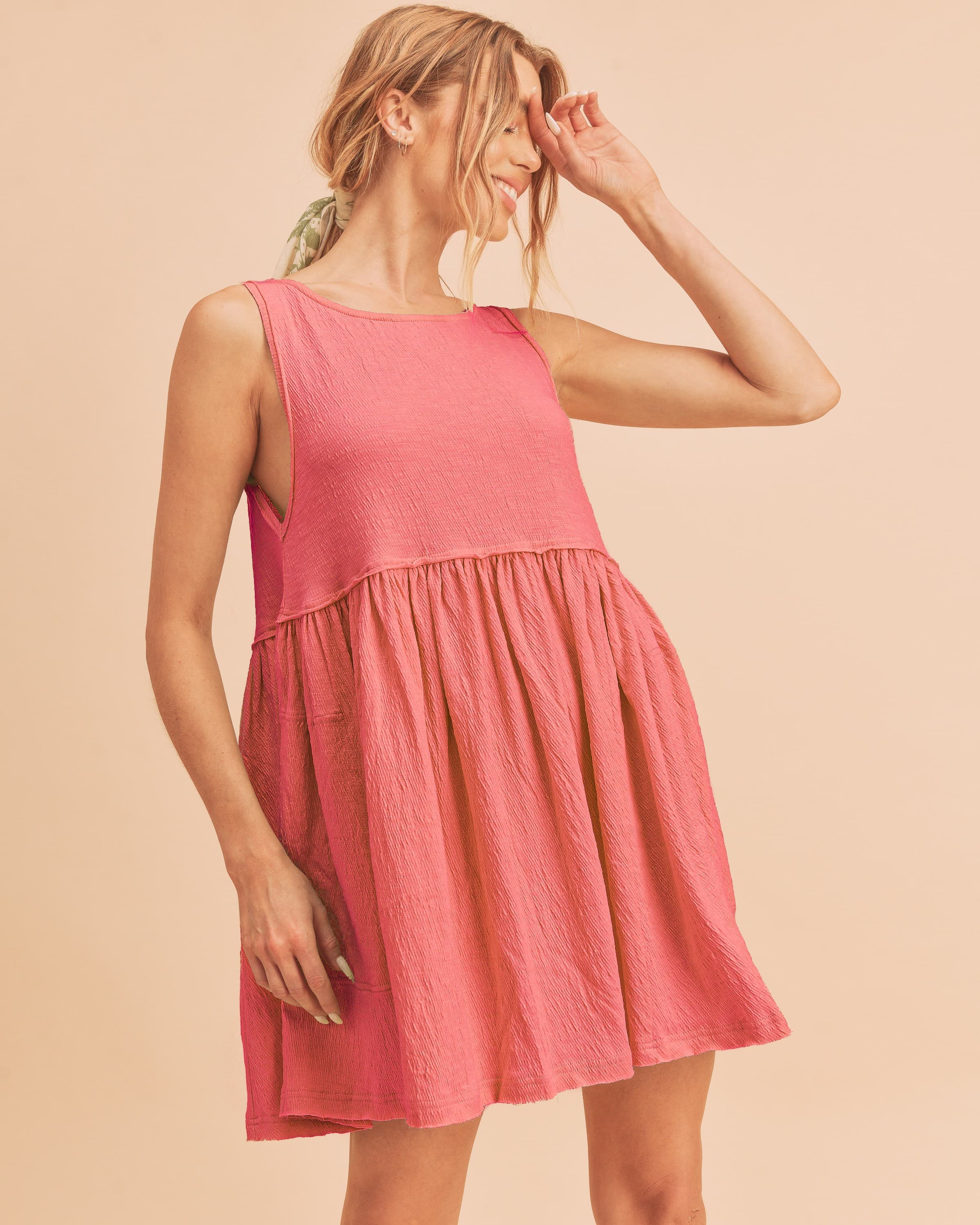 Round Neck Mini Tank Dress For Women–Versatile Everyday Essential, Comfortable & Stylish Casual Dress, Perfect for Layering or Standalone Look