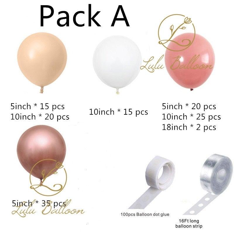 134/140 pcs White Beige And Vintage Pink Arch Garland Balloon Kit For Party Wedding Birthday Baby Shower Bridal Shower Office Parties Wedding Birthday Party Ballons Decoration