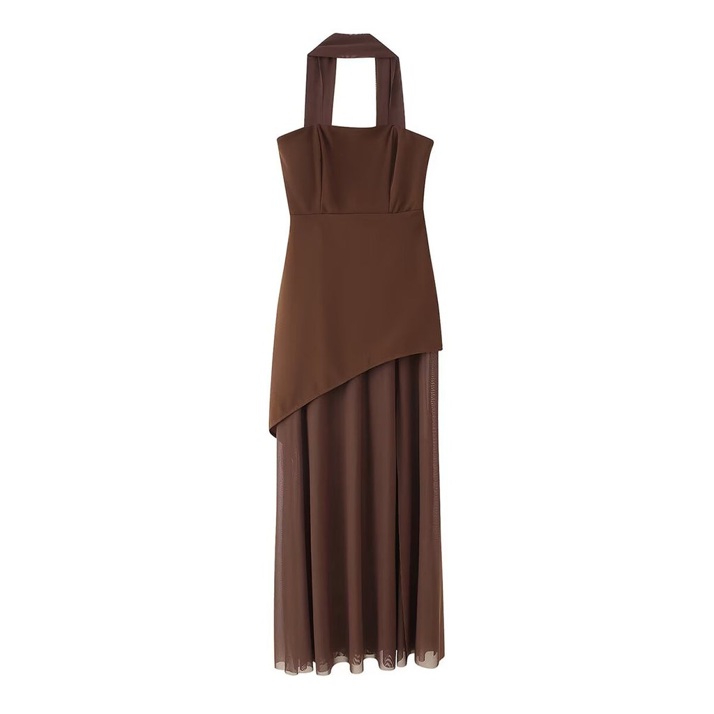 Summer Women Clothing Adult Lady like Woman Stitching Sweet Spicy Tube Top Dress with Ribbon
