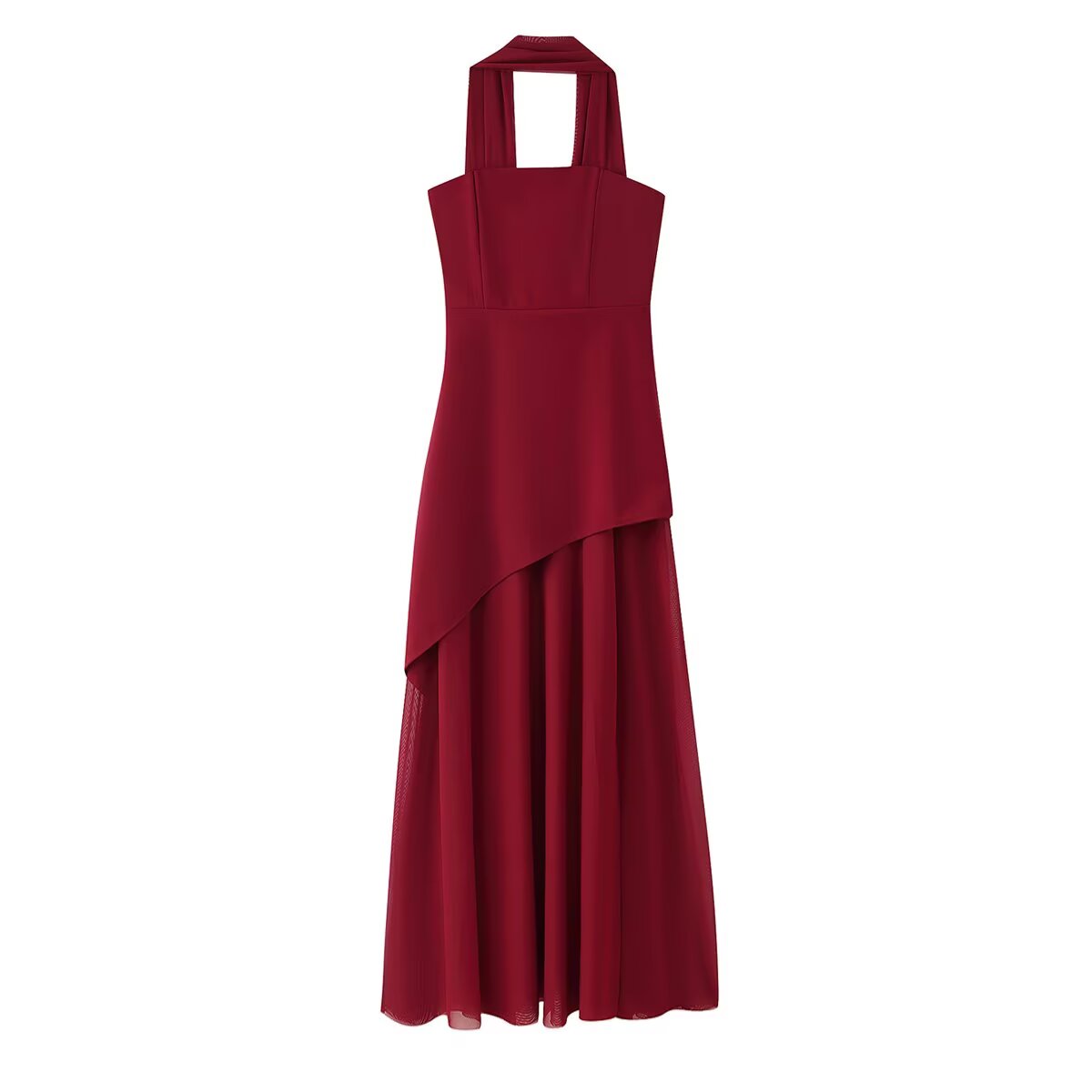 Summer Women Clothing Adult Lady like Woman Stitching Sweet Spicy Tube Top Dress with Ribbon