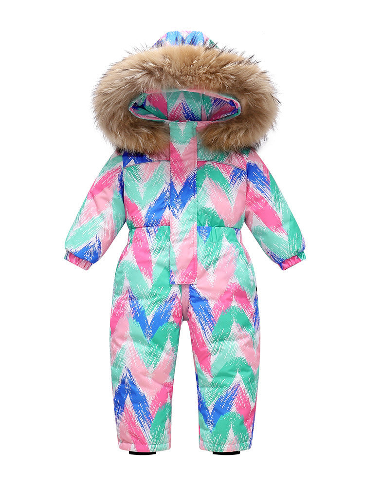 Modern Trend NEW Children's Clothing Jacket Snow Wear Coat Jumpsuit for Girls And Boys Winter Ski Suit For Kids