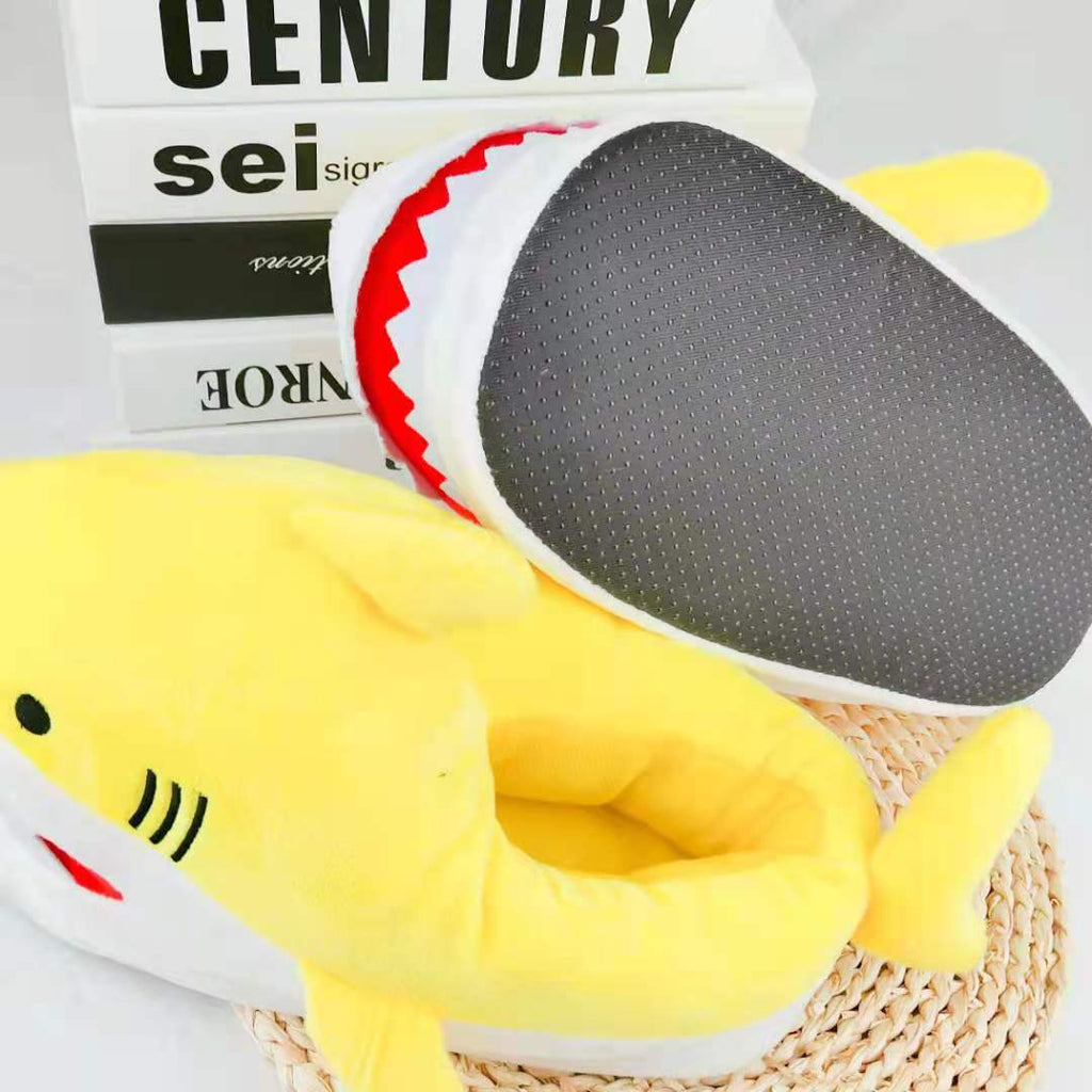 Warm Shark Womens Home Slippers Fashion Plush Winter Funny Elegant Women Slippers Cute Cartoon Shark Indoor Warm Home Cotton Slippers