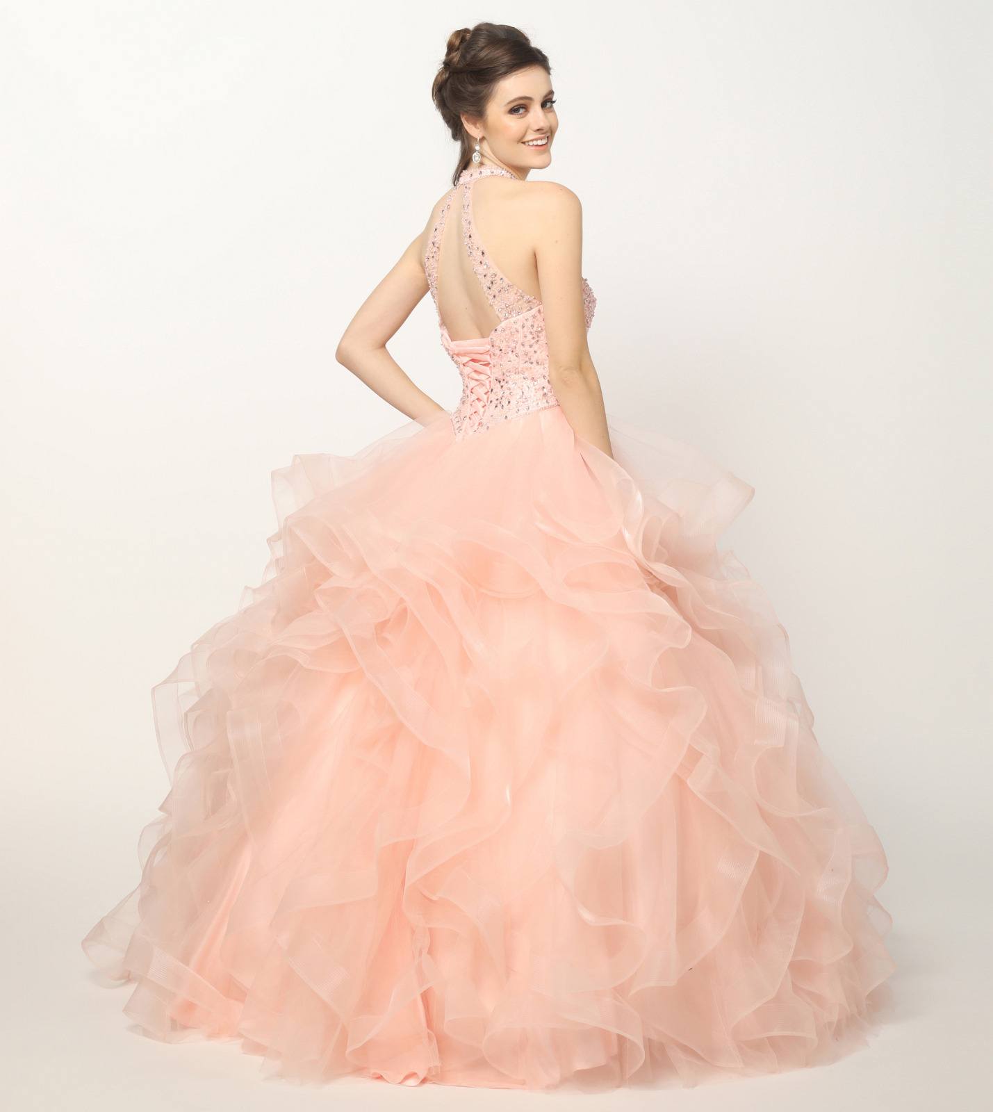 Juliet 1420 Crystal Beading Layered Tulle Skirt Quinceanera Dress