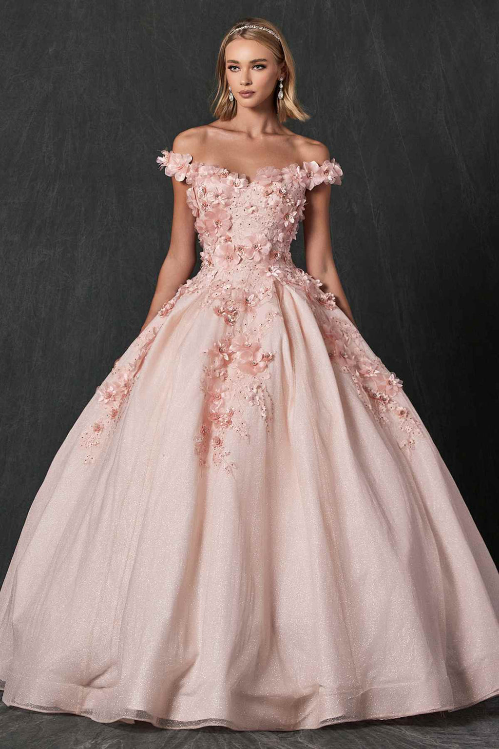 Juliet 1433 Dress Quinceanera Ball Gown 3D Floral Embroidered