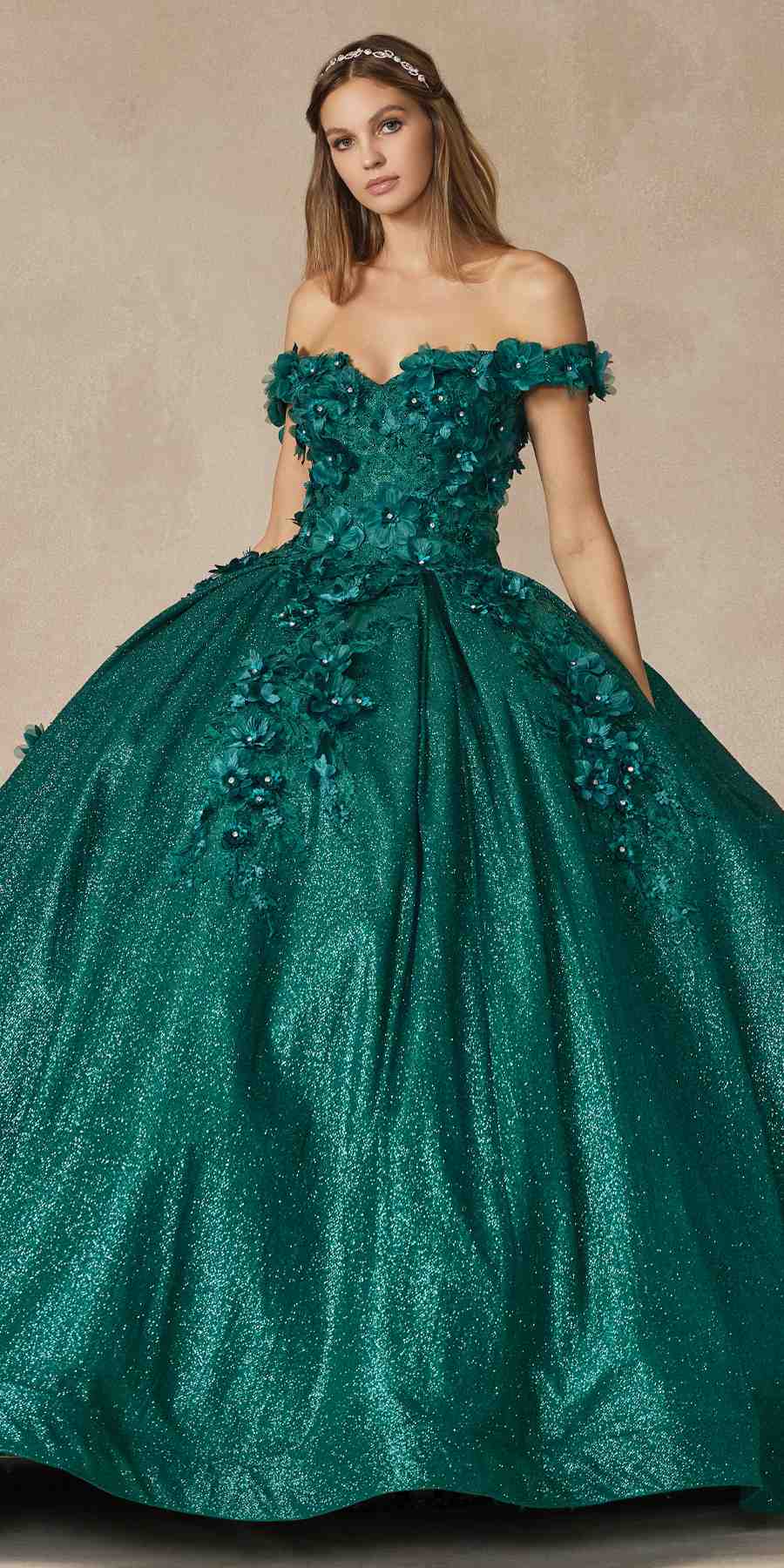 Juliet 1433 Dress Quinceanera Ball Gown 3D Floral Embroidered