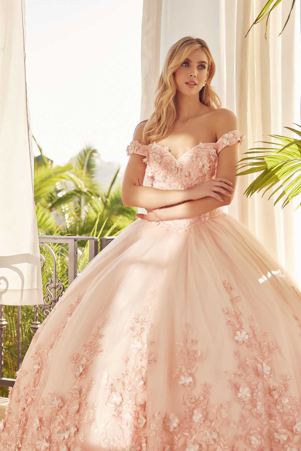 Juliet 1434 Dress Quinceanera Ball Gown 3D Floral Embroidered