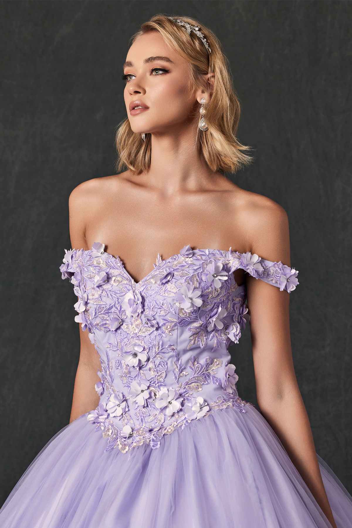 Juliet 1434 Dress Quinceanera Ball Gown 3D Floral Embroidered