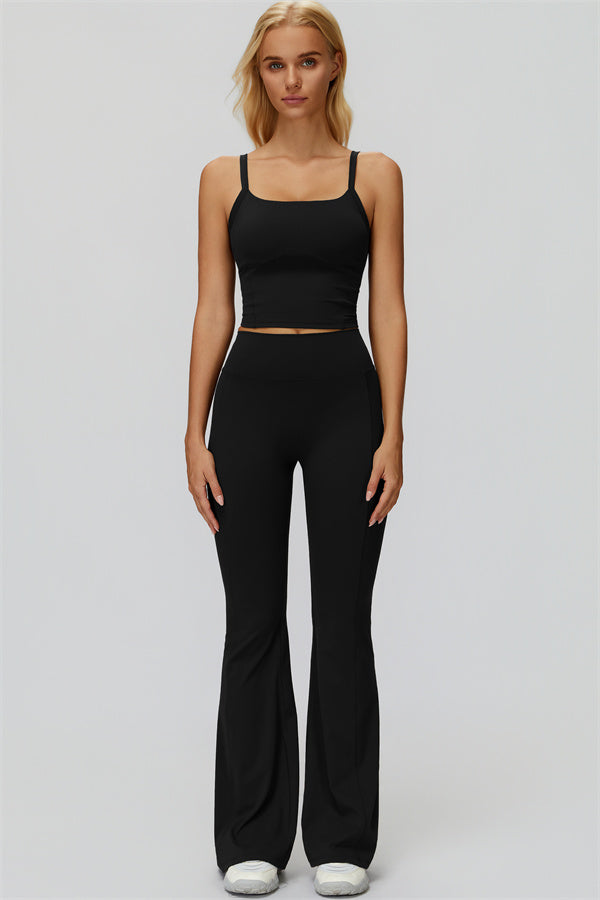 The Fyra Crop Tank Flared Leggings 2-Piece Set
