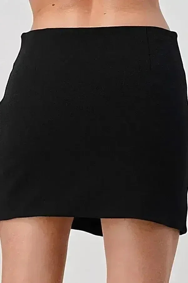 High-Waisted Zip-Front Mini Skirt - Edgy Style | Femstylo