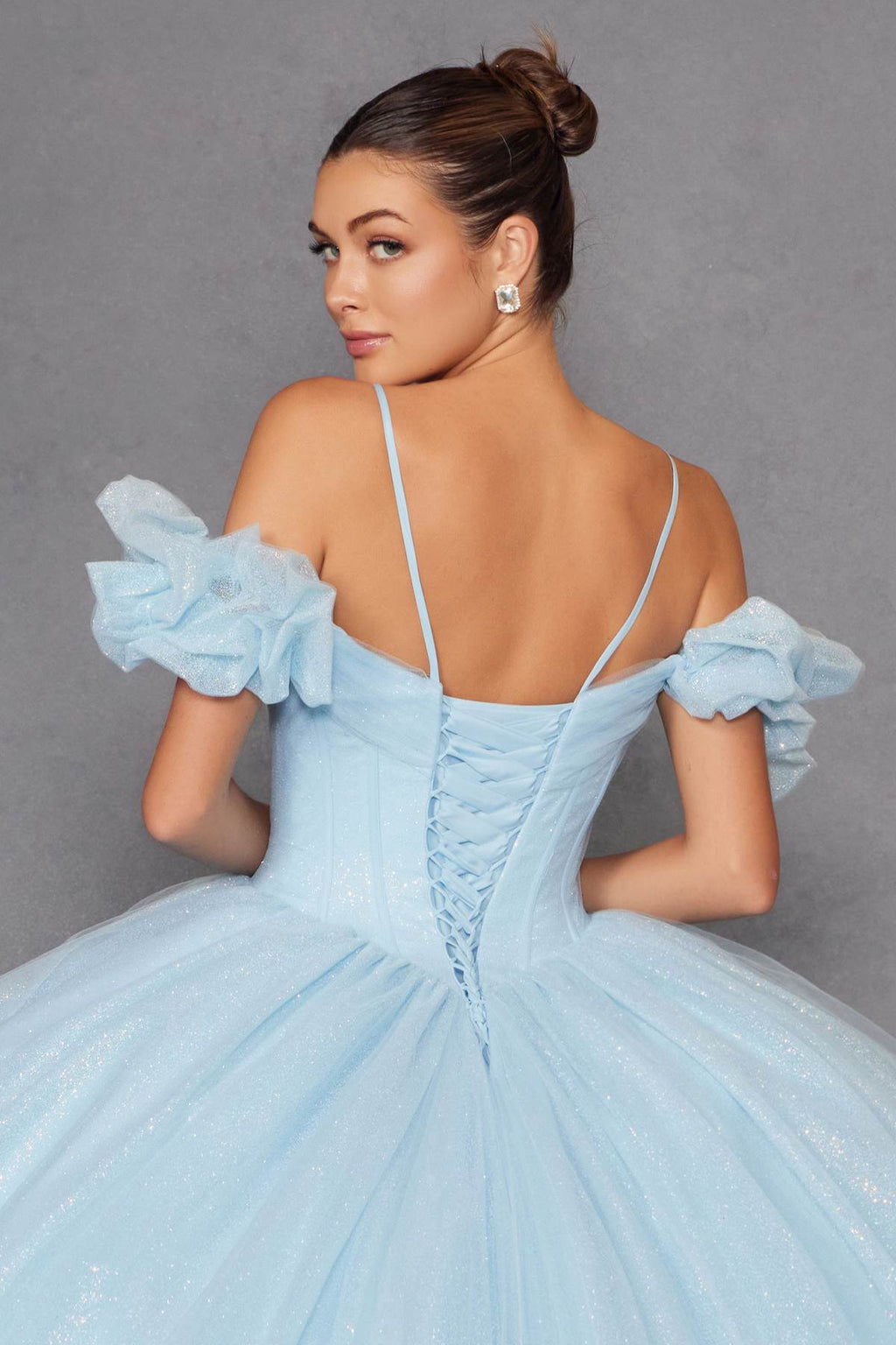 Juliet JT1487H Cold Shoulder quinceanera Ball Gown