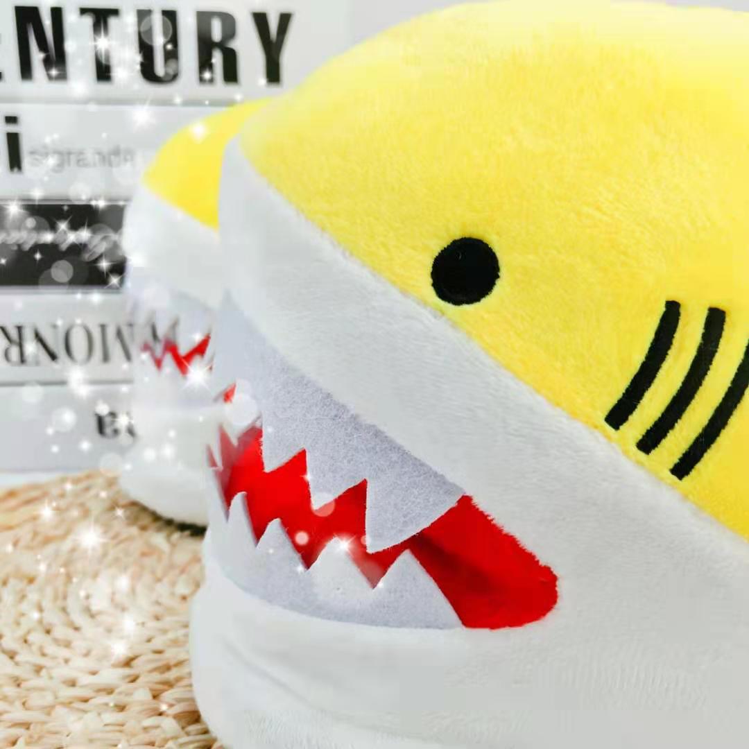 Warm Shark Womens Home Slippers Fashion Plush Winter Funny Elegant Women Slippers Cute Cartoon Shark Indoor Warm Home Cotton Slippers