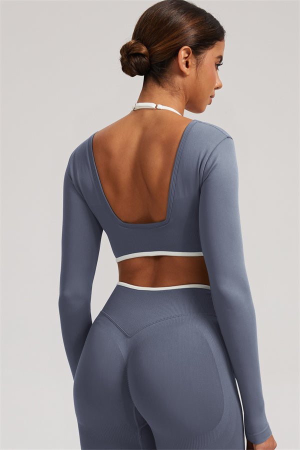 The Elevate New Long Sleeve Crop top Leggings 2-Piece Set