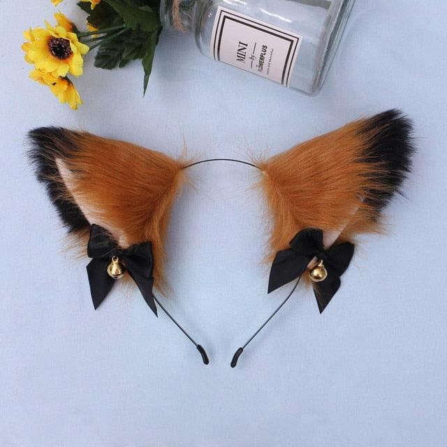 15 Colors Beautiful Masquerade Halloween Cat Ears Cosplay Cat Ear Party Costume Bow Tie Bell Headwear Headband Gorgeous Hair Accessories For Women