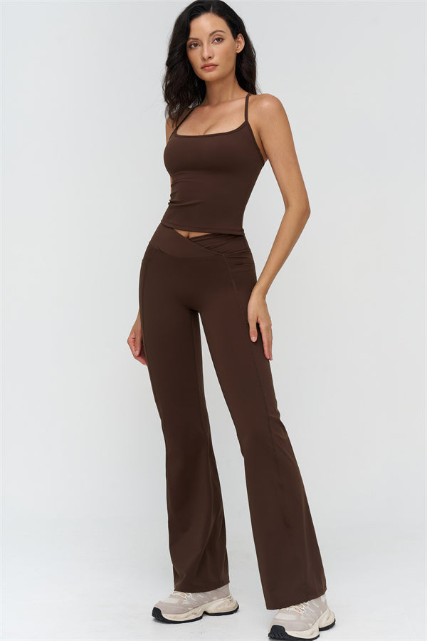 The BoldFit Crop Top Flared Leggings 2-Piece Set