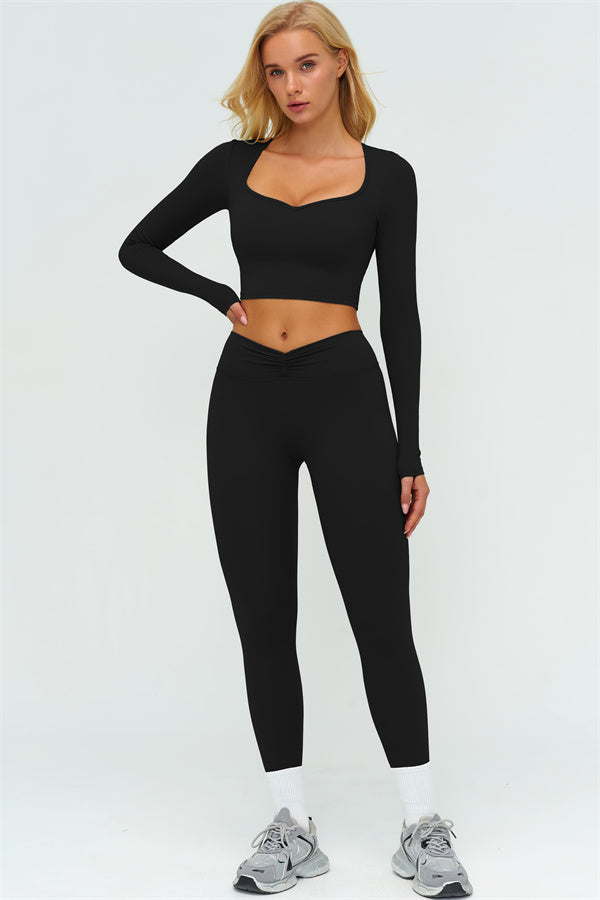 The Lushness Long Sleeve Crop top Leggings 2-Piece Set