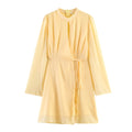 Summer Simple Thin Chiffon Long Sleeve Dress
