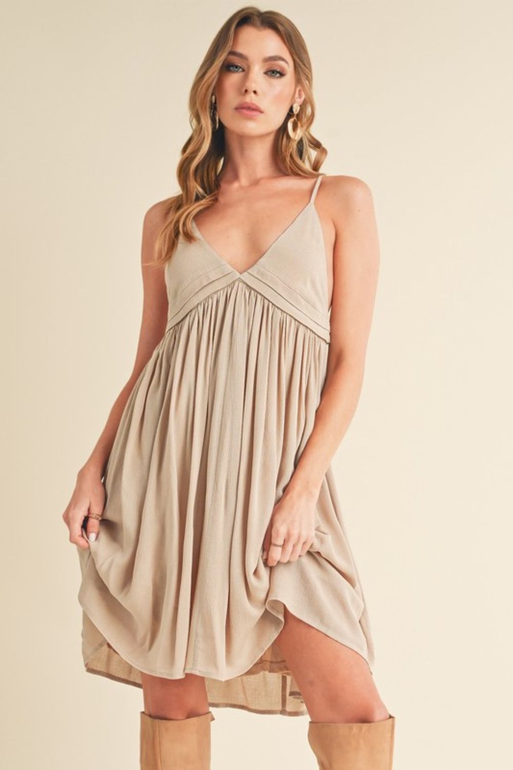 New Summer Ruched Plunge Mini Cami Dress For Women– Flattering, Comfortable, Sophisticated & Alluring with a Sculpted Fit and Plunging Neckline for Special Occasions