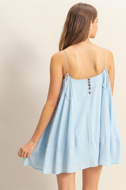 A-Line Flowy Mini Cami Dress with Pockets – Chic, Playful, and Practical for a Relaxed Summer Look with Flowy Design and Convenient Pockets