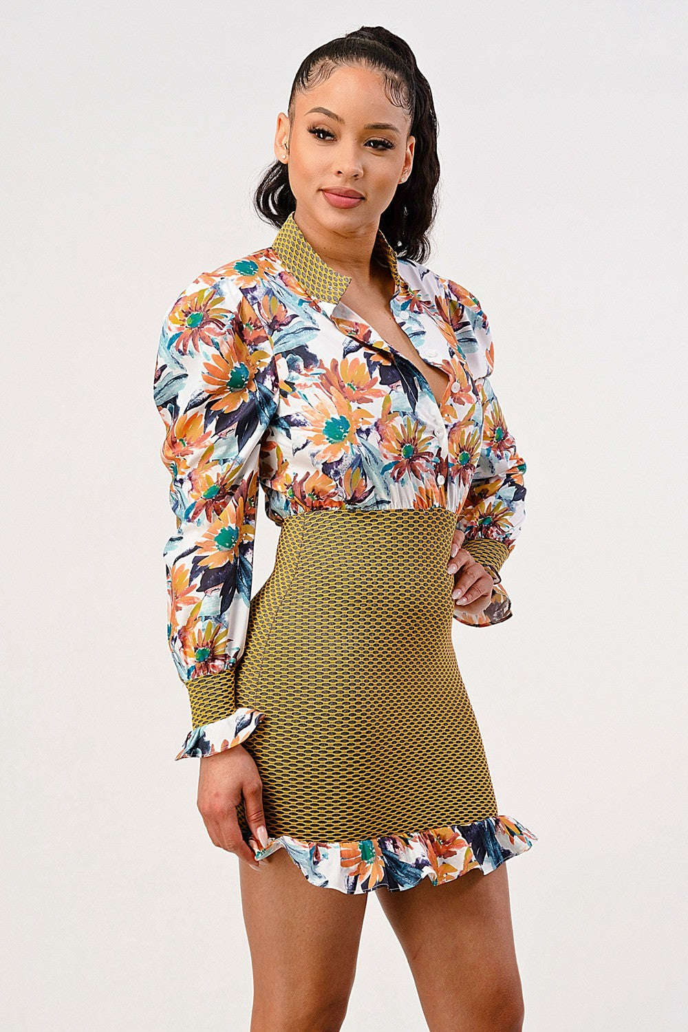 SALE Tropical Elegance Mini Dress
