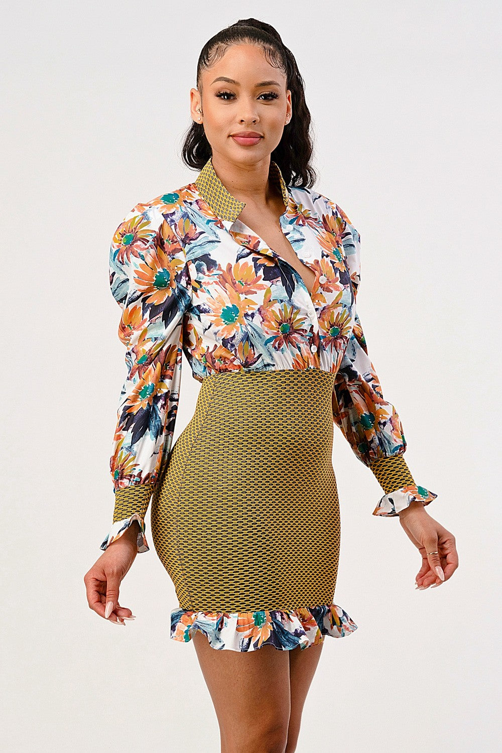SALE Tropical Elegance Mini Dress