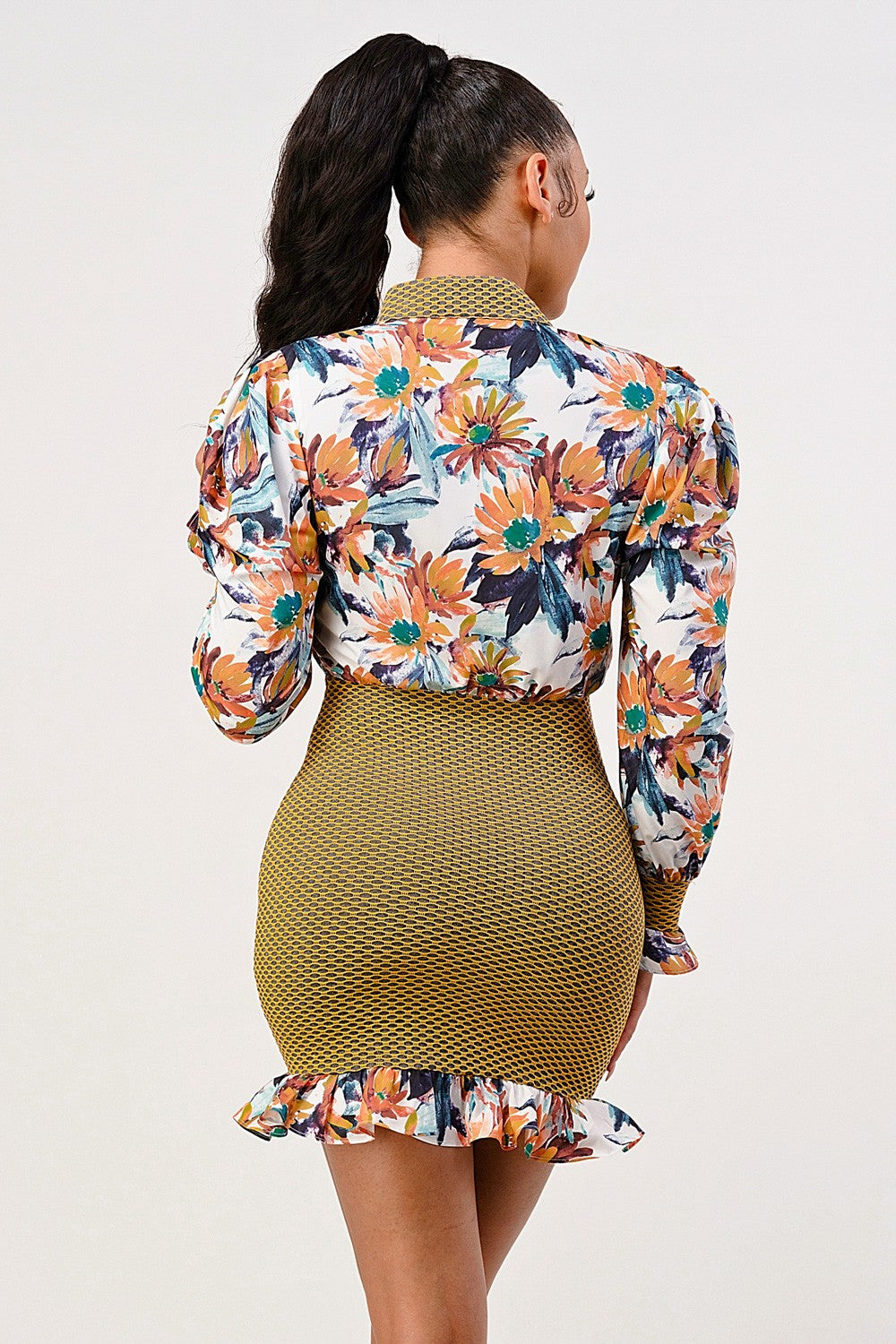 SALE Tropical Elegance Mini Dress