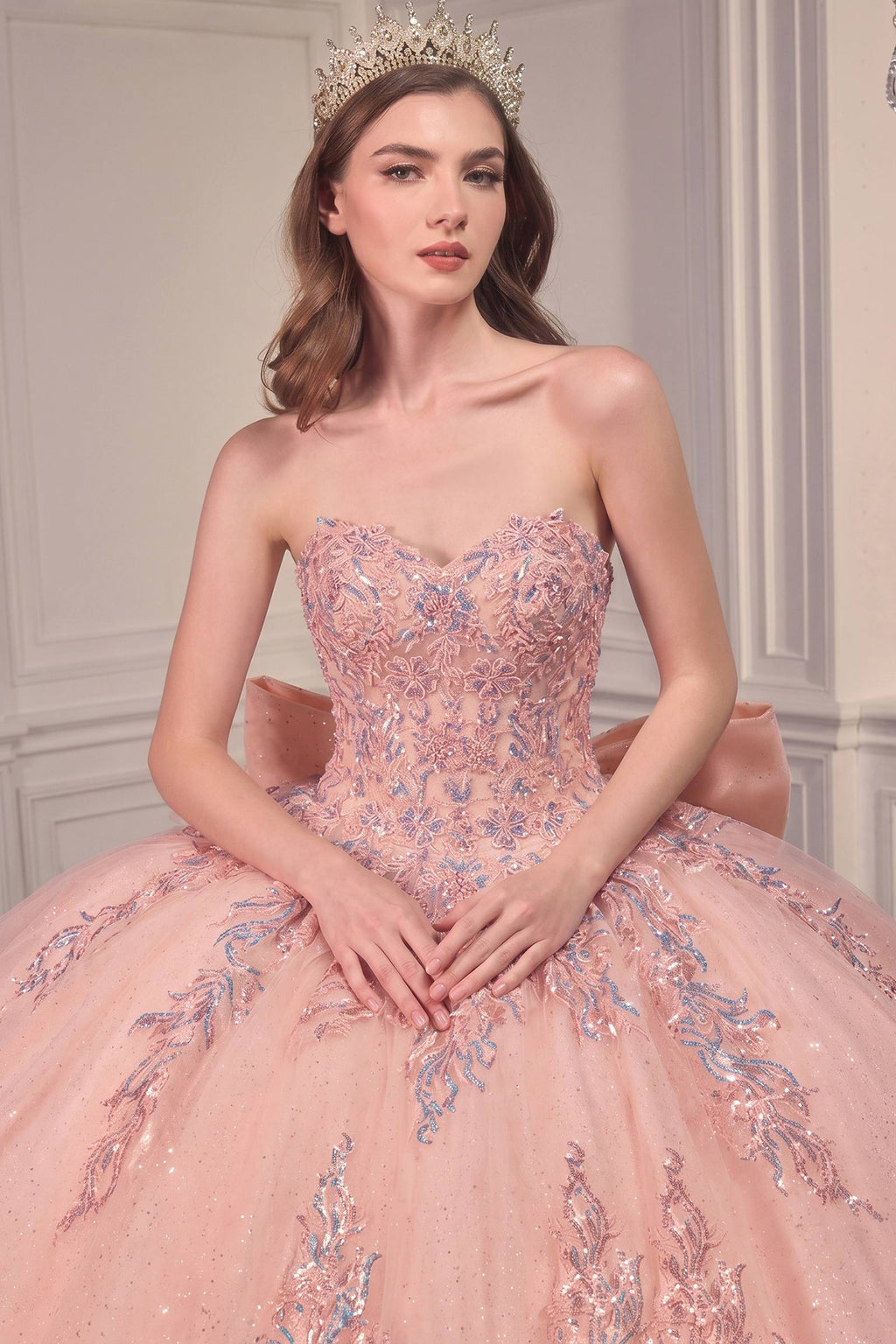 Ladivine 15715 Strapless Quinceanera Poofy A-Line Sweet 16 Gown