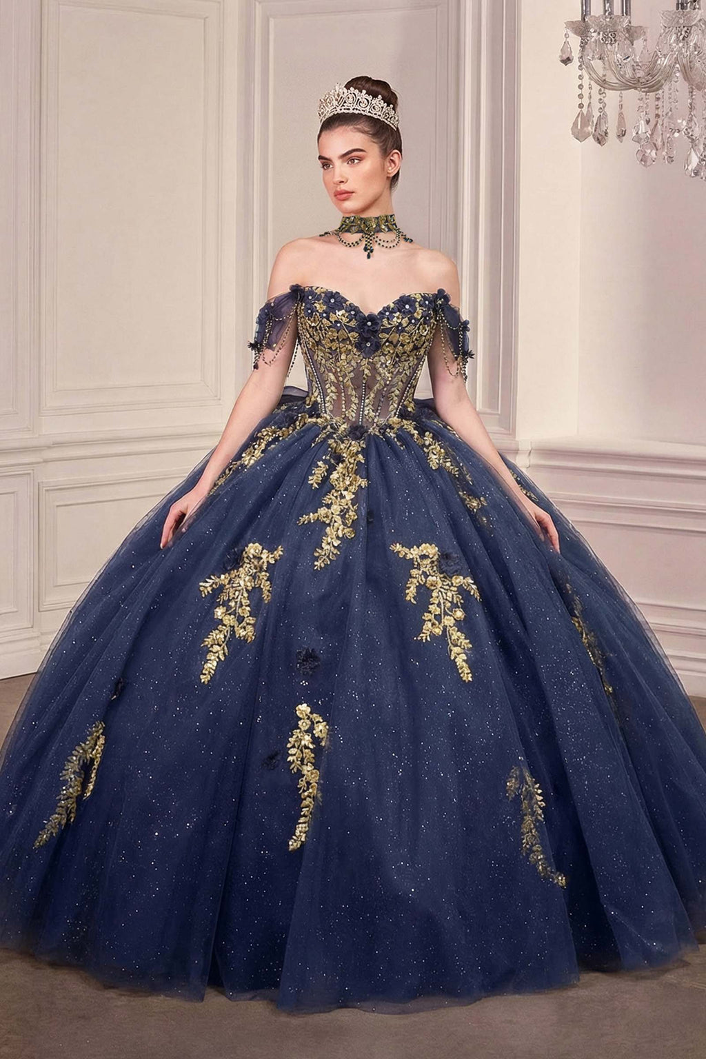 Ladivine 15728 Off Shoulder Quinceanera Ball Gown