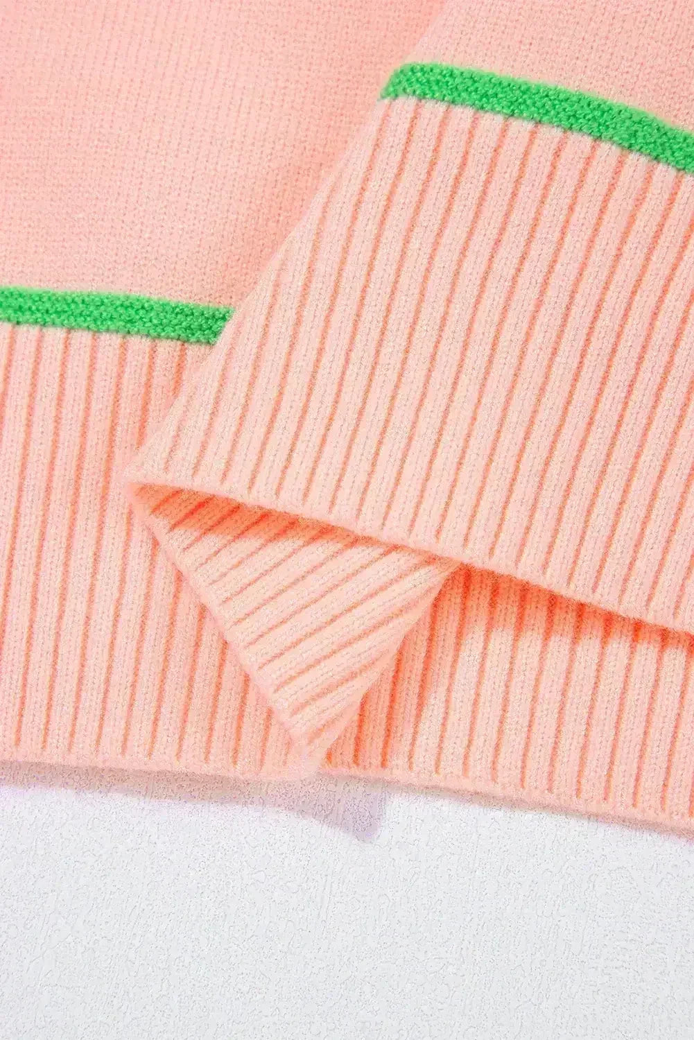 White Striped Half Sleeve Drop Shoulder Sweater