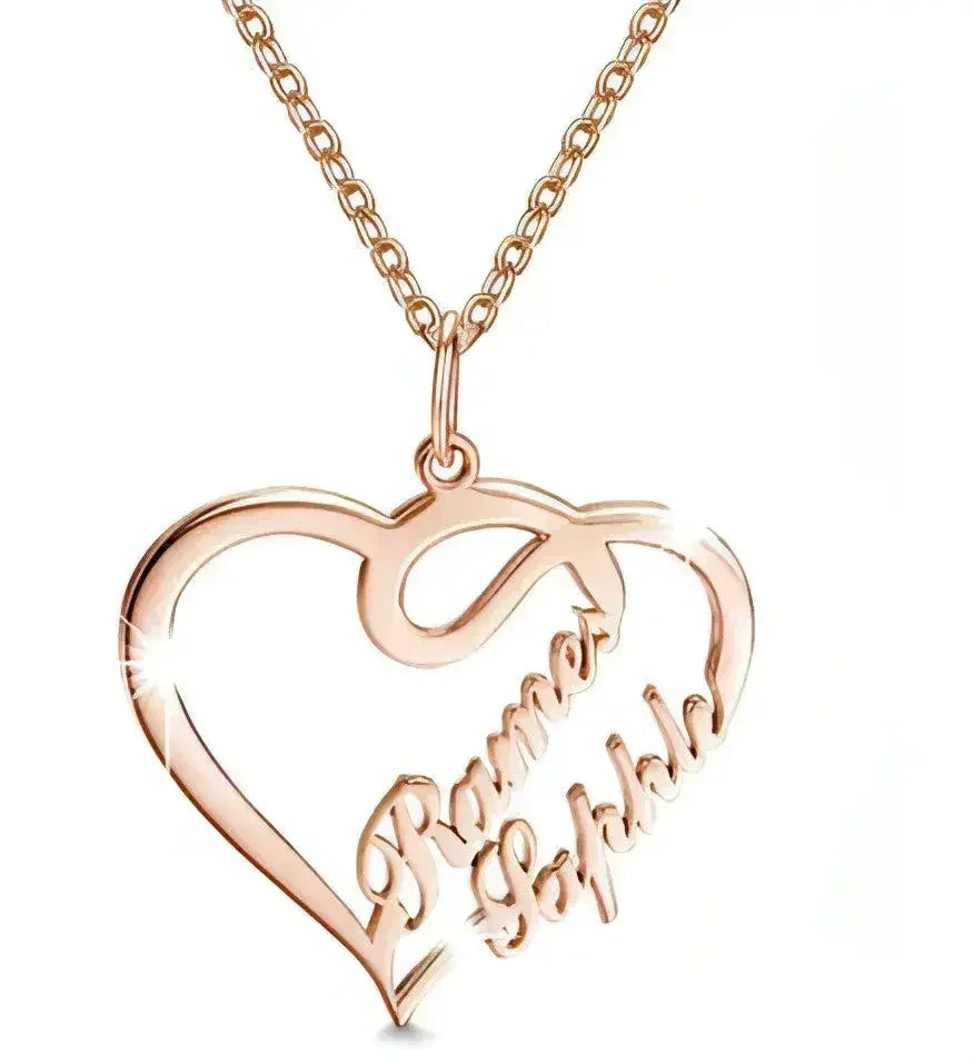 💖 Eternal Heart Necklace – 925 Silver Personalized Love Keepsake