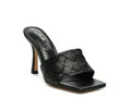 Woven High Heel Sandals - Square Toe Slip-On - Boho Summer Shoes