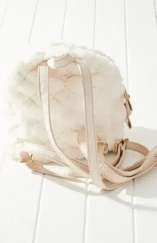Vegan Fur Mini Backpack - Quilted Eco Bag | Femstylo