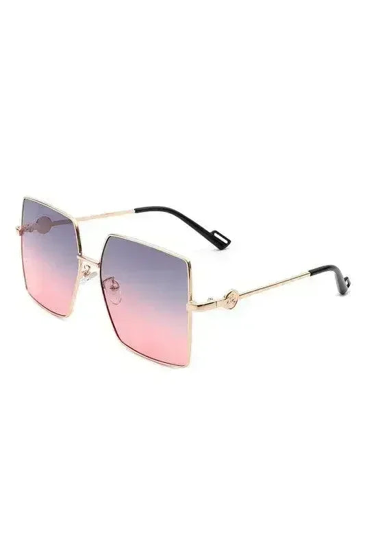 Square Oversize Flat Top Large Fashion Sunglasses