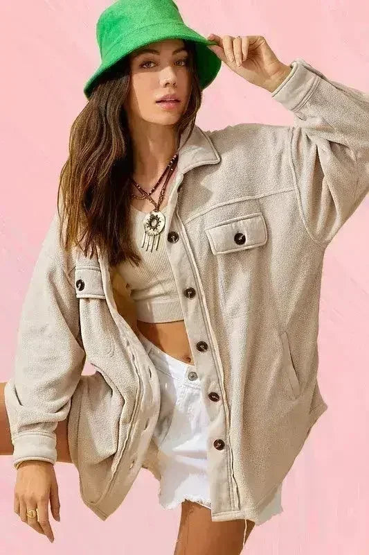 Sunset Fleece Jacket - Cozy Oversized Outerwear - Femstylo