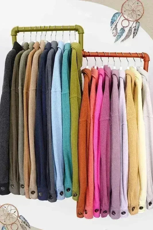Sunset Fleece Jacket - Cozy Oversized Outerwear - Femstylo