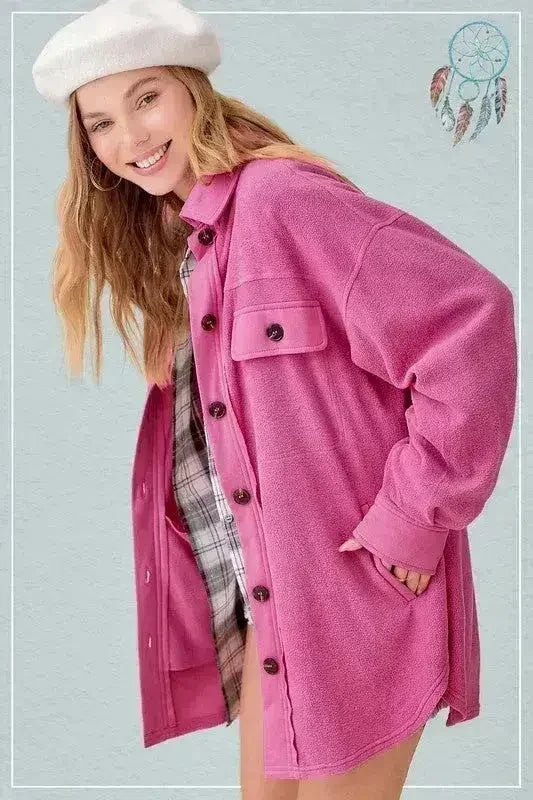 Sunset Fleece Jacket - Cozy Oversized Outerwear - Femstylo