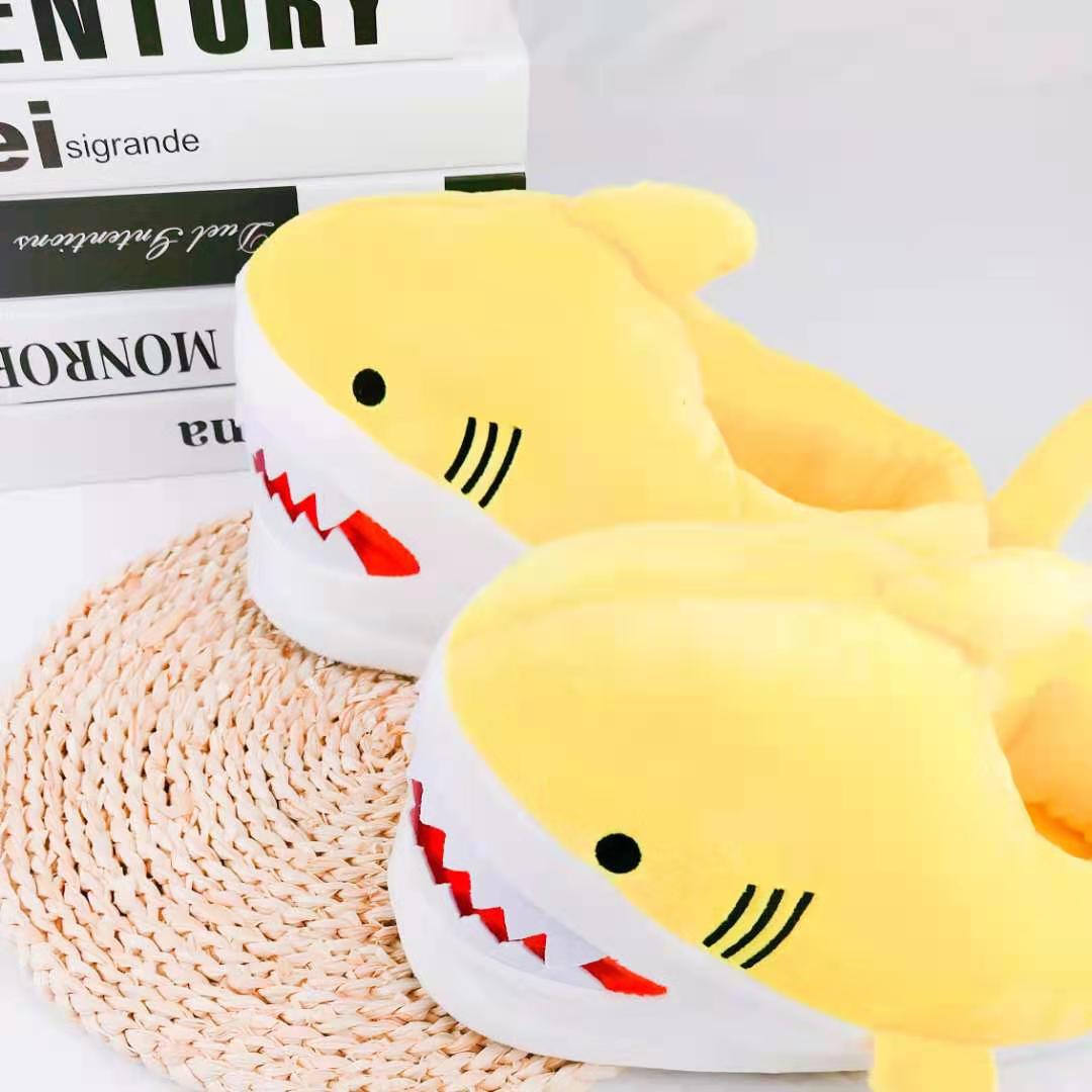 Warm Shark Womens Home Slippers Fashion Plush Winter Funny Elegant Women Slippers Cute Cartoon Shark Indoor Warm Home Cotton Slippers